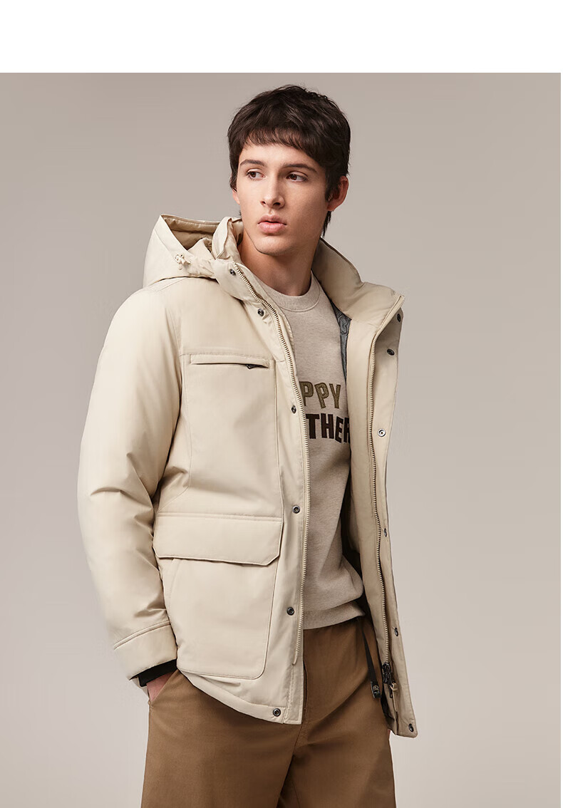HAZZYS Men's Winter PHIZ Series Multi-Pocket [Three-Proof] Loose Down Jacket ASFZU0CDI02 12